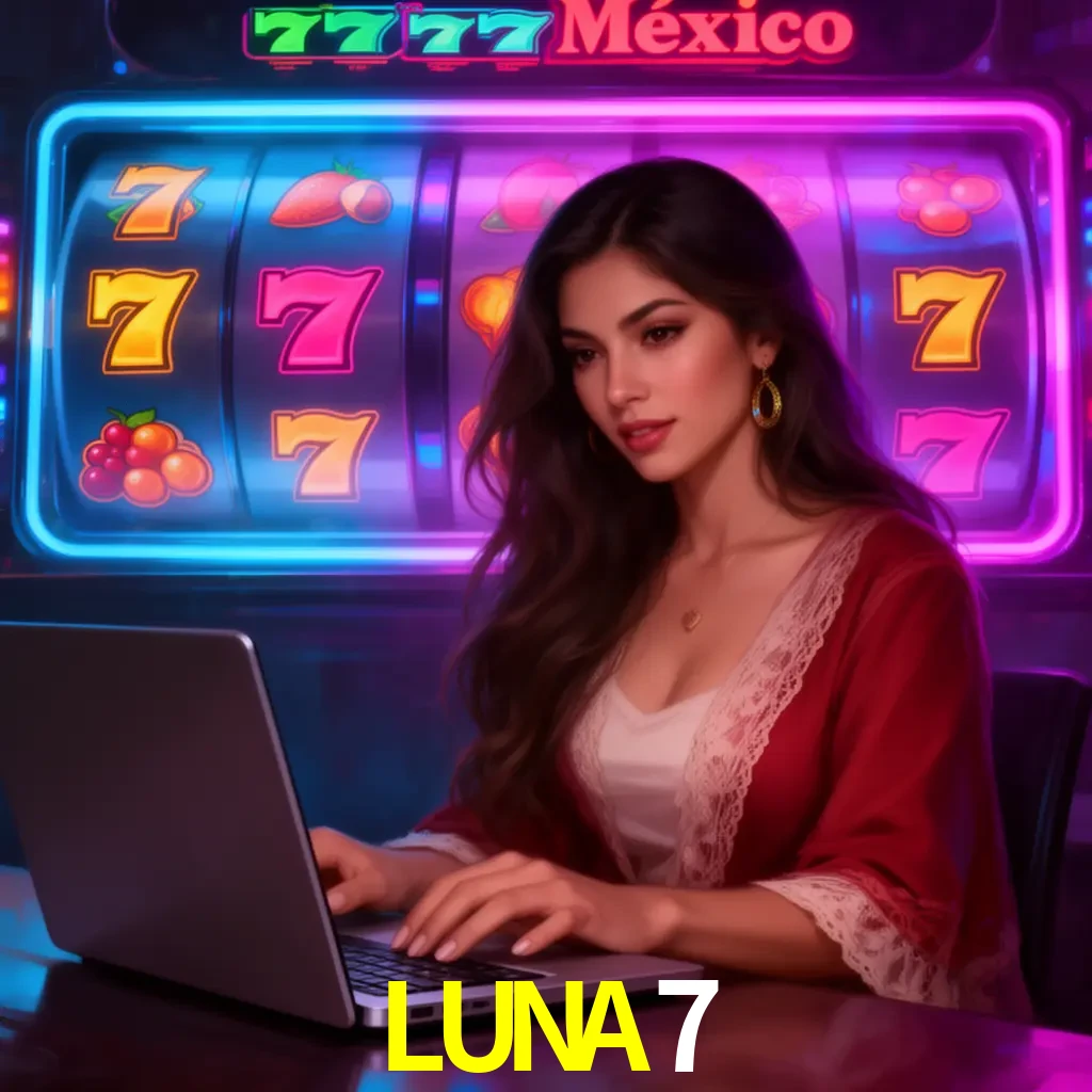 LUNA7 Slots - tragamonedas, RTP y control Tragamonedas LUNA7 con símbolos, saldo móvil y reglas de apuesta visibles